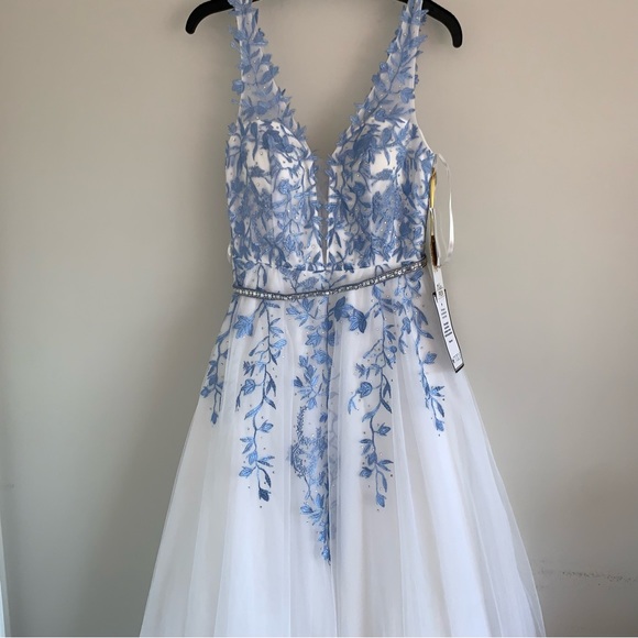 SAY YES TO THE Womens Ivory Mesh Gown Sleeveless Full-Length Dress Juniors 3 - Picture 3 of 8